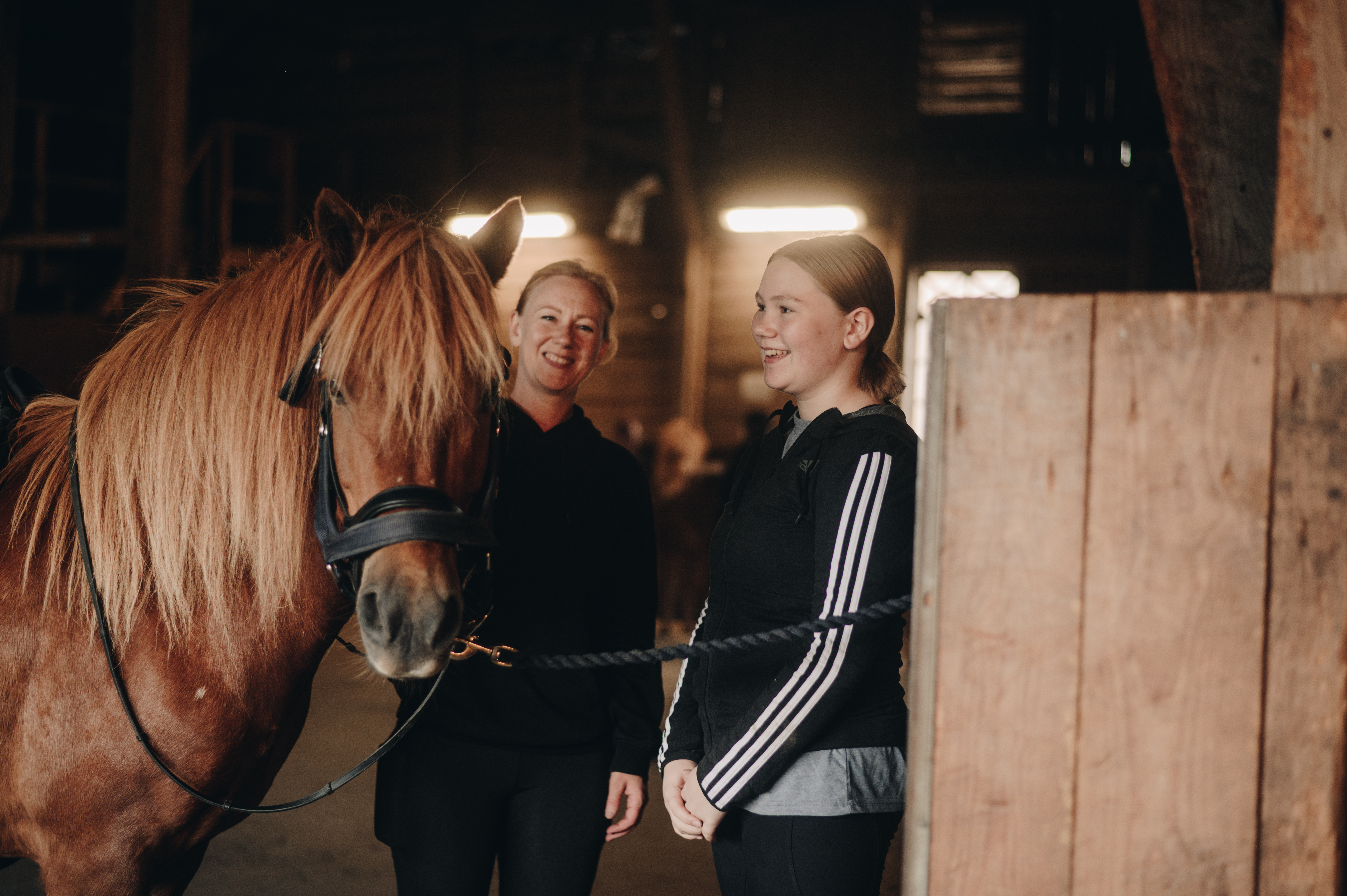 Två flickor och en häst